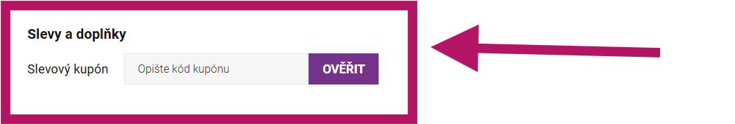 Vložení slevového kódu na FOA.cz