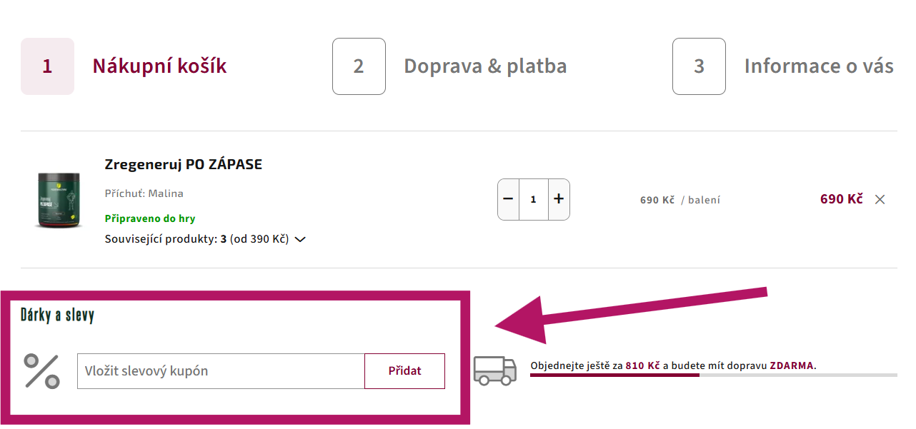 Použití slevového kódu na Footballtime.cz