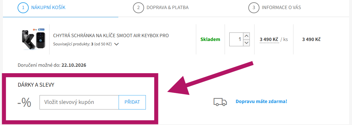 Jak uplatnit slevový kód na SMARTYdům.cz